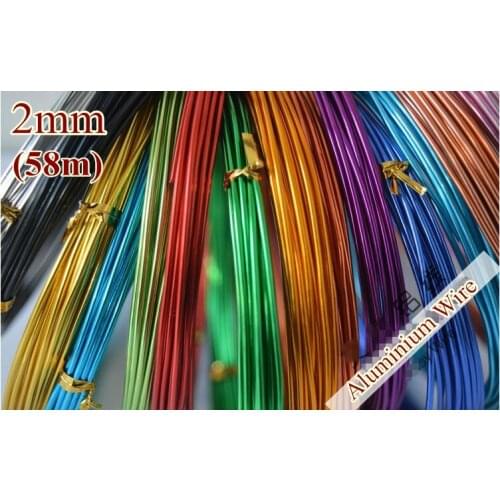 12 colors 2mm x58m Aluminium wrap craft jewellery wire round soft Color Coated Tarnish Resistant beading Wire DIY free shipping
