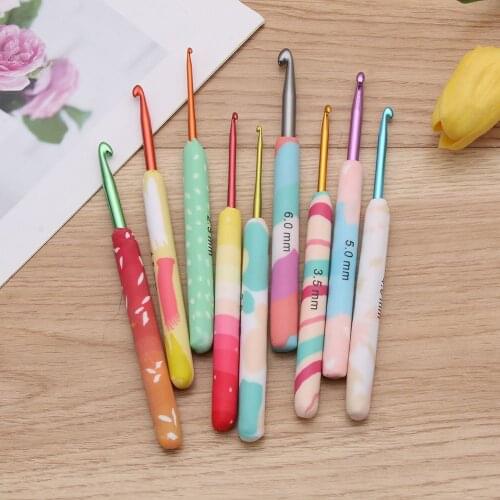 25-6mm New DIY Craft Yarn Crochet Handmade Ceramic aluminum Knitting Needles Sewing Hand Crochet Hooks Sewing Braid