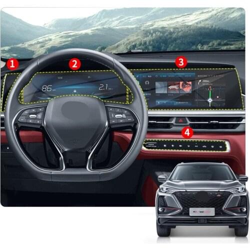 4PCS Instrument Dashboard Navigation AC Buttons Protective Film For Changan CS75PLUS 2021 CAB336