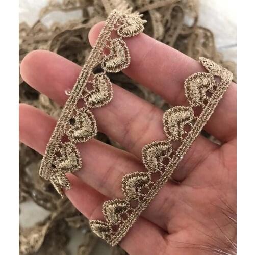 5 Yards/lot Width 1.3cm Gold Thread Lace Applique Trim Ribbon DIY Dress Cheongsam Accessories Decoration