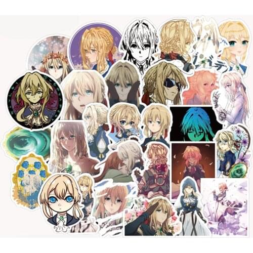 50Pcs Japanese Violet Evergarden Waterproof Sticker For Luggage Computer Guitar Skateboard Party Decoration DIY Stickers