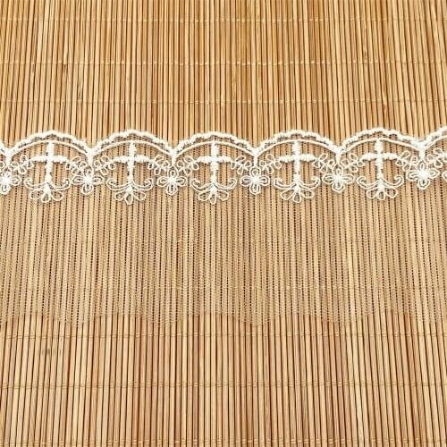 Off White Embroidered Mesh Net Fabri Lace Trim DIY Lolita Dress Collar Handicraft Accessories V2903