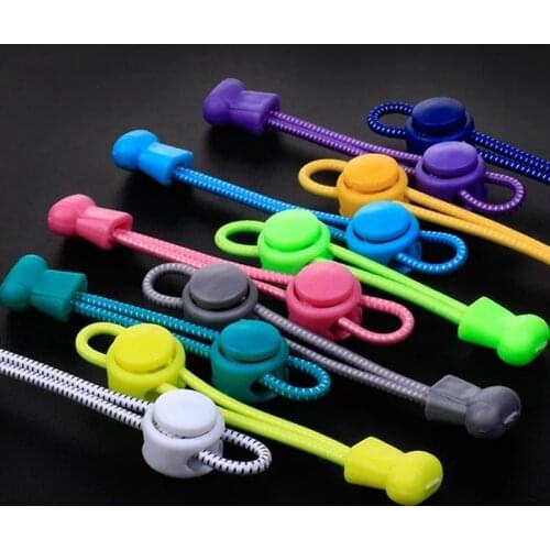 Safety Elastic Shoelaces Round High quality Spring Lock Lazy Lace can free Adjust Take a walk Sports No Tie Shoelace 1 pair