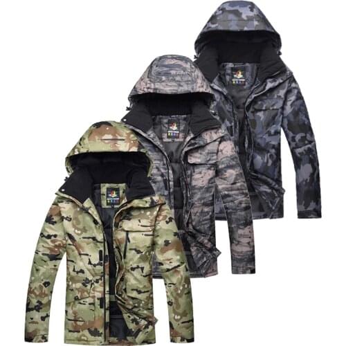 -30 Large Camouflage Mens Snow Suit Wear Snowboard Jackets Skiing Coats Waterproof Windproof Winter Outdoor Costumes For Male
