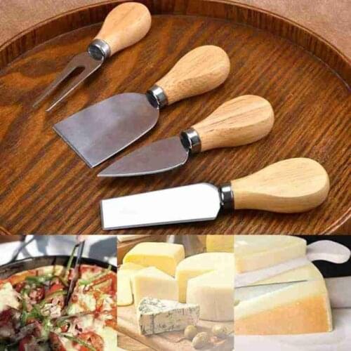 Wooden HandleStainless Steel Fork Spatula Kitchen Tools Cooking Utensil Tool Kit Heat Resistant BBQ Butter Cheese Knife