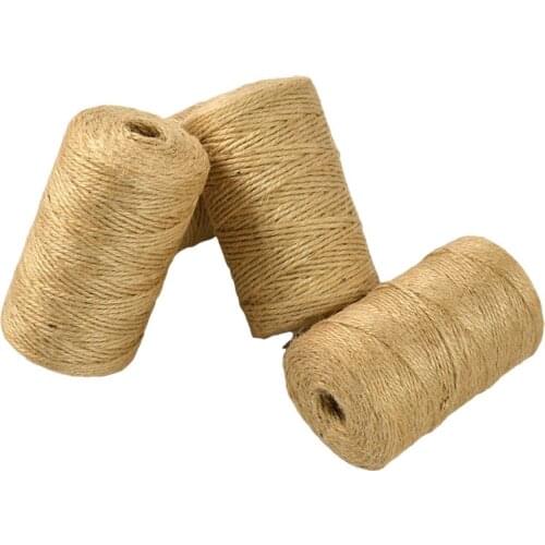 Jute Twine 100M Natural Sisal 2mm Rustic Tags Wrap Wedding Decoration Crafts Twisted Rope String Cord Events Party Supplies