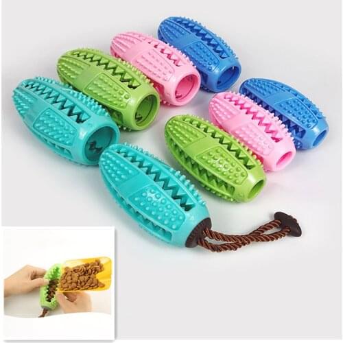Pet Dog Toys Dog Interactive Natural Rubber Ball Puppy Chew Toy Food Dispenser Ball Bite-Resistant Clean Teeth Pet Playing Balls