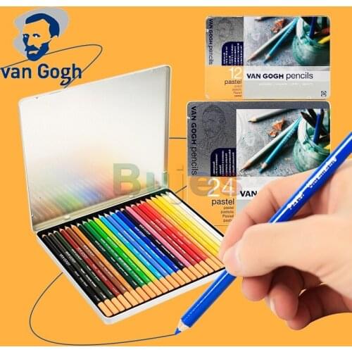 VAN GOGH 12/24 Pastel Colored Pencils, Iron Box Art Student Painting, School Supplies, Art Supplies for Painting