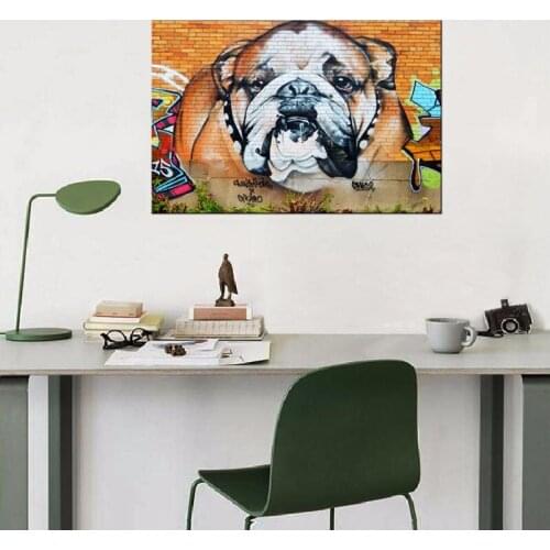 Canvas Paintings Modern Animal Bulldog Canvas Poster Print for living room bedroom home decoration