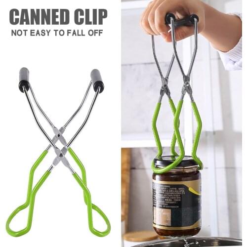 Kitchen Canning Jar Lifter With Grip Handle Stainless Steel Can Tongs Clip Heat Resistance Anti-Clip Jar Glass Bottle Holder