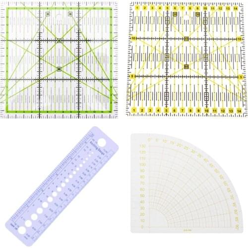 1PC Patchwork Ruler Square Fan Shape Tailor Yardstick Cloth Cutting Rulers Sewing Arts Craft DIY Sewing Tools