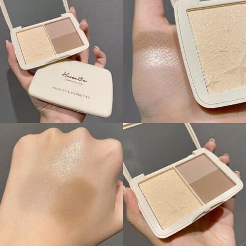 Shimmer Highlighter Face Brightener Glitter Makeup Monochrome Blusher Palette Repair Contour Powder Highlight Bronzer Cosmetic