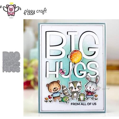 Piggy Craft metal cutting dies cut die mold Big paper hugs letters Scrapbook paper craft knife mould blade punch stencils dies