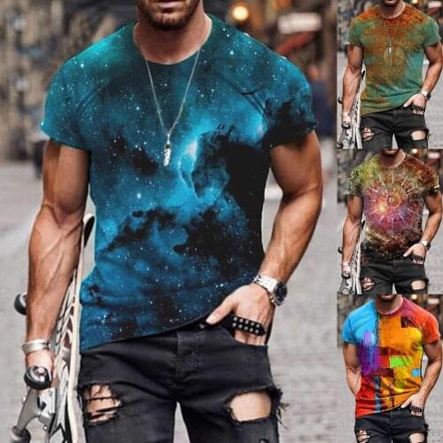 Plus Size Mens Tops Clothing Print Summer Fashion Casual Print 2021 New Pullovers Short Sleeve Tees Shirt