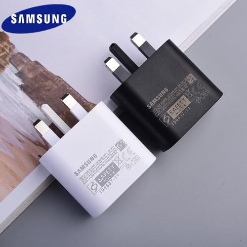 Original Samsung Note 10 Charger UK Plug Quick Fast Charging Power Adapter 3A Dual Type C Cable For Galaxy S21 S20 Ultra A90 A80