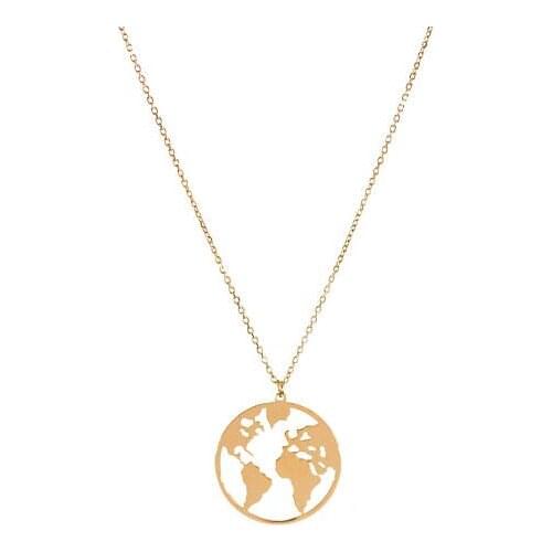 World map necklace geometry pendant necklace Globetrotter necklace