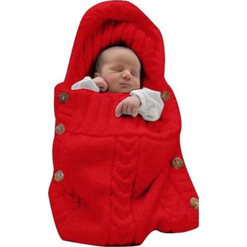 Hot Sale 60% Newborn Baby Sleeping Bag Infant Knitted Button Newborn Baby Sleeping Bag Swaddle Blanket For 0-6 Months Blanket