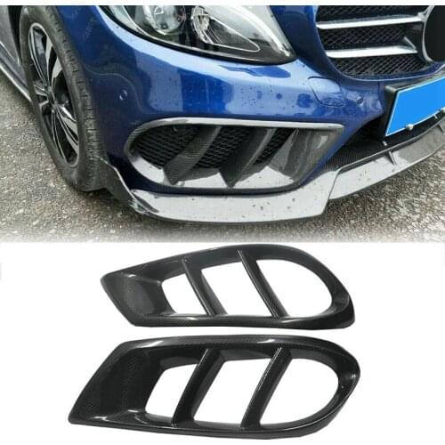 Carbon Fiber Front Bumper Grill Frame Fog Light Cover Trim For Mercedes Benz W218 CLS260 CLS320 CLS400 2015-2017