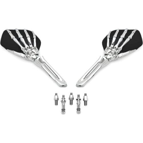 Brand NEW Black/Chrome Custom Motorcycle Skeleton Mirrors For Yamaha V-Max Vmax V Max VMX 1200
