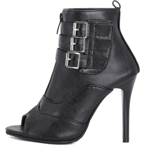 Summer Women Clear Heels Sandals Fashion Sexy New Peep Toe Buckle Front zipper Party Shoes Stilettos Heels Consice 32-48