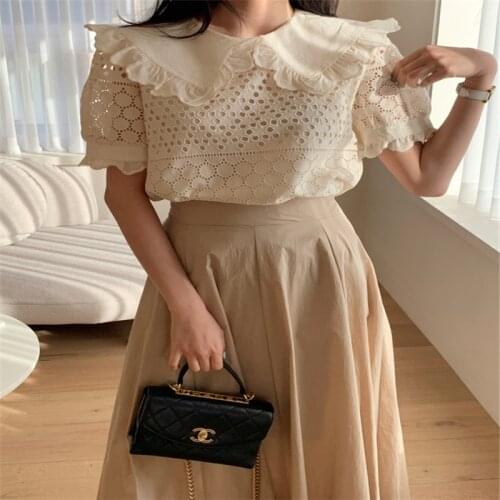 White autumn tops women 2021 V neck Pullover short sleeve Chic Tops 2021