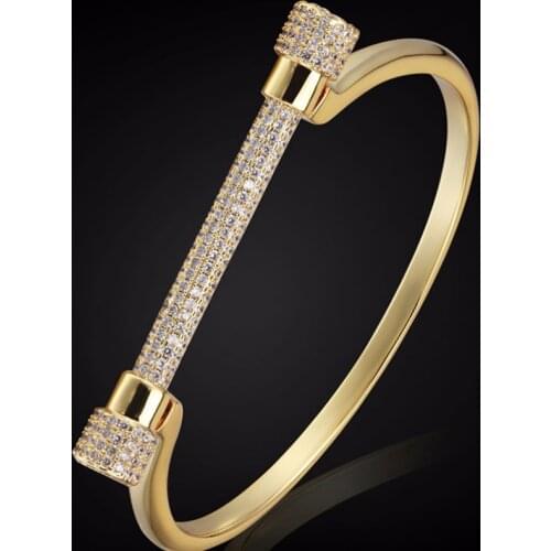 Zlxgirl jewelry brand micro pave setting Bar bangle jewelry Womens wedding bracelet & bangle bridal jewellry free bags