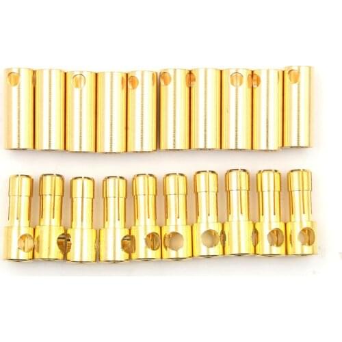 10 Pairs Male Female 5.5mm Gold Bullet Connector For RC Battery Motor ESC
