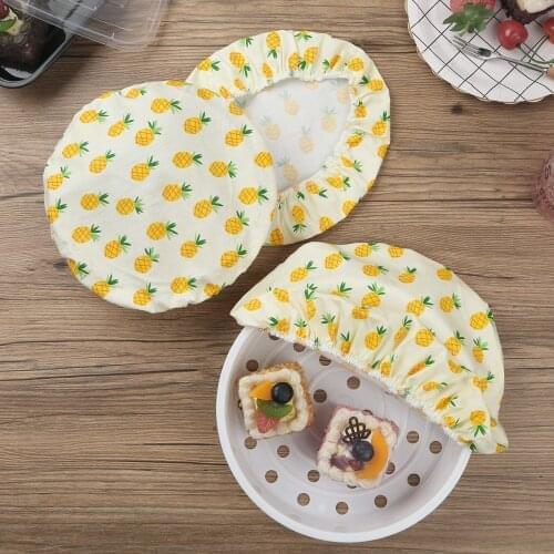 3 Reusable Kitchen Food Storage Bowl Covers Elastic Edging Dish Plate Cotton Cloth Pads Eco-friendly Stay Fresh Tableware Sleeve