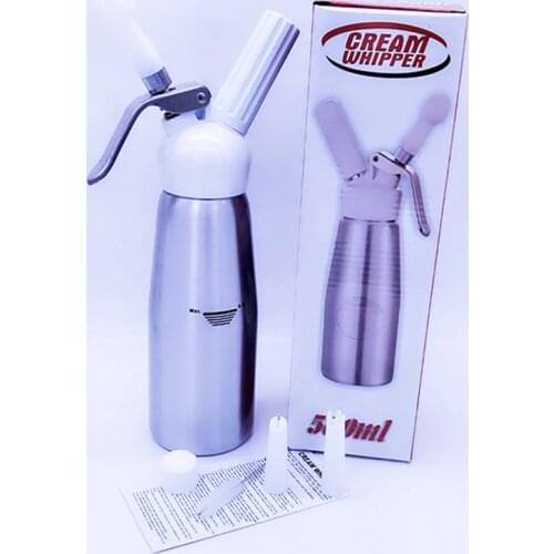 500ML Fresh European Fancy Style Whip Dessert Cream Butter Dispenser Whipper Foam Maker Silver