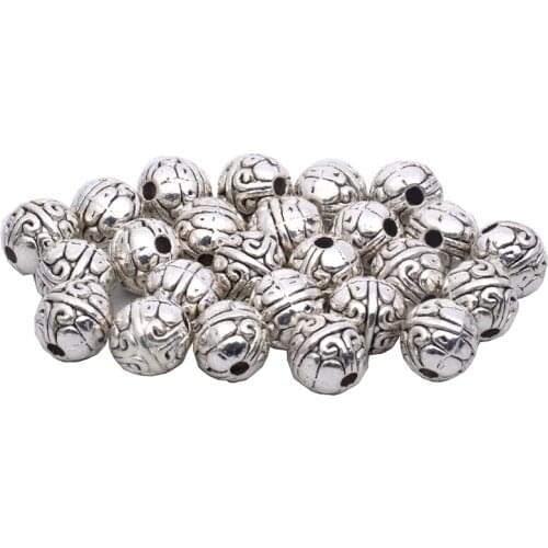 20pc/lot 8x7MM Tibetan Silver Beads Metal Tibetan Silver Spacer Beads Silver Plated For Jewelry Making Charm Bracelets DIY