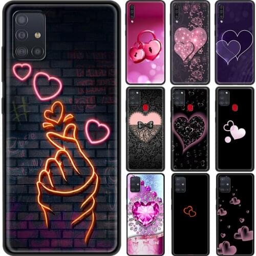 Phone Accessories Case for Samsung Galaxy A32 A52 A72 4G A12S A12 A02S A51 A71 A41 A01 5G Luxury Cover Cute Love