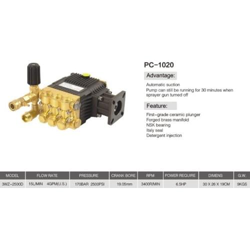 High pressure cleaner pump head power machine polychip ceramic plunger piston pump washing machine water pump full copper 170bar