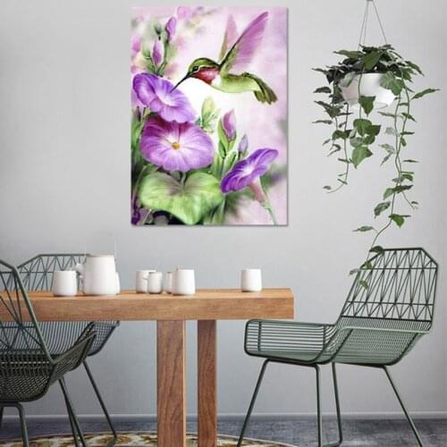 Hummingbird 5D DIY Round Diamond Painting Embroidery Drill Needlework Cross Craft Stitch Kit Home Decor