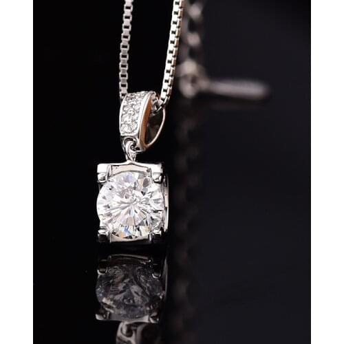 Classic 925 Sterling Silver Cow Head Diamond D Color 1ct 6.5mm Mossanite Pendant Necklace 18K White Gold Plated AU750 Jewelry
