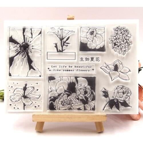KLJUYP Flowers Clear Stamps Scrapbook Paper Craft Clear stamp scrapbooking