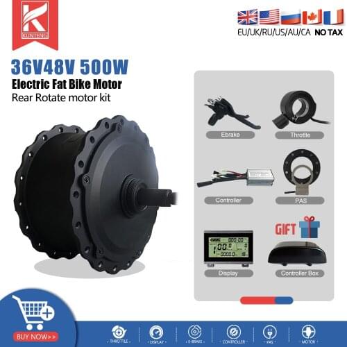 Electric bike Fat Tire Motor Kit 36V 48V 500W Rear Rotate Brushless Hub Motor 4.0 Tyre 170mm For Ebike Snow Bike Motor Kit
