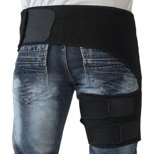 Bodymate Compression Wrap for Groin Hip Thigh Quad Hamstring Joints Sciatica Nerve Pain Relief Strap, Adjustable Support Brace
