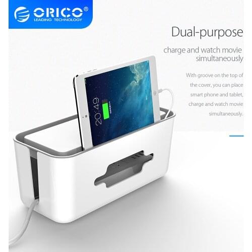 ORICO Storage Box Phone Holder Power Strip Box for Adapter Wire/Charger Line/USB Network HUB Cable Management Box CMB-18