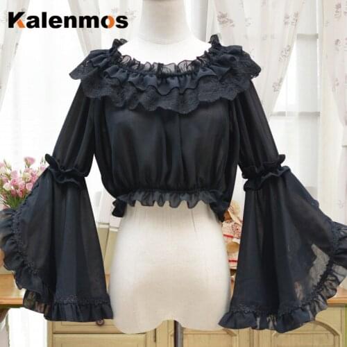 Lolita Sweet Blouses Women Warm and Rabbit Ears Bowknot Pocket Korean Outside Cloak Fall Clothes for Women Japan Sexy Shirts