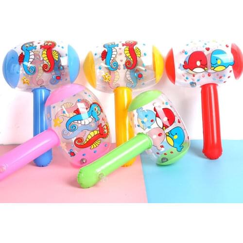 Cartoon Inflatable Hammer Air Hammer With Bell Random Color Wholesale Kids Blow Up Noise Maker Toys
