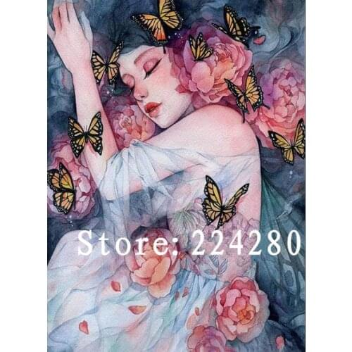 Peony beauty Needlework Sets Cross stitch 14CT Unprinted Embroidery kits Arts Cross-Stitching,DIY Handmade Home Decor