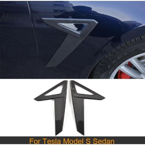 Carbon Fiber Front Side Vent Fender Trim for Tesla Model S Sedan 4 Door 14-17 60 D 70 D 85 D P85D 90D P90D P100D Non for X