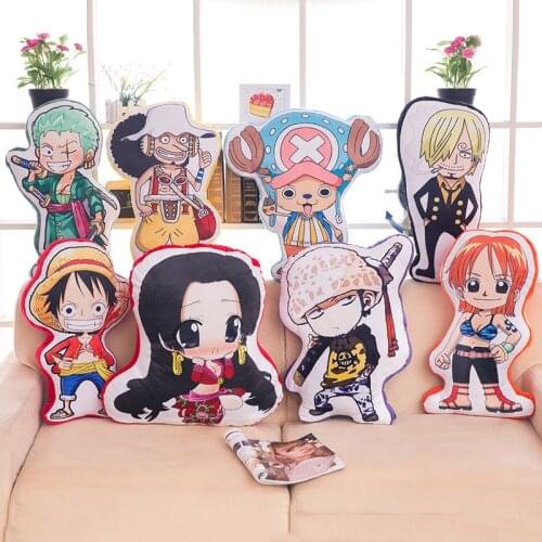 One Piece Japanesea Manga Anime Plushies Cushion Pillow One Piece Luffy Zoro Chopper Law Cartoons Pillow Stuffed Plush Toys Gift