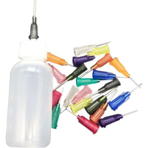 30ml Transparent Polyethylene Needle Dispensing Dispenser Bottle for Rosin Solder Flux Paste + 11 Needles