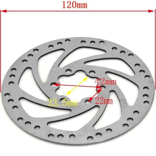 120mm Disc Brake Rotor Stainless Steel Bike Disc Brake Rotor 6 Bolts 34mm for Scooter Bicycle Road Bike Mountain Bike