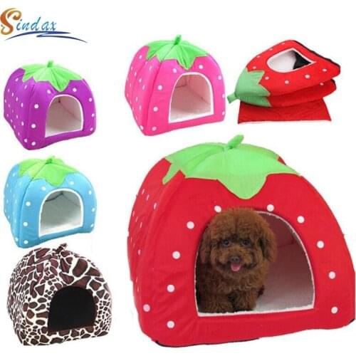 Foldable 2-in-1 Pet Cat Bed Indoor Kitten House Warm For Small Dog Nest Cat Cave Sleeping Plush Mats Tent Sleeping Sofa Kennel