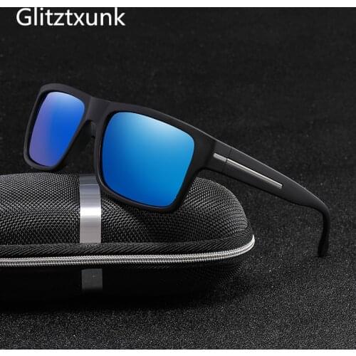 Glitztxunk New Polarized Sunglasses Mens Women 2020 Brand Night Vision Square Sun Glasses For Men Driving Outdoor Goggles UV400
