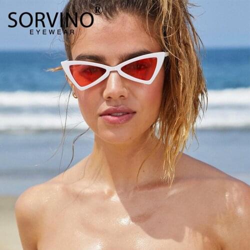 SORVINO Women Triangle Cat Eye Sunglasses Festival 90s Retro Goggles Jerry Small Tiny Designer Cateye Sun Glasses Shades CL05