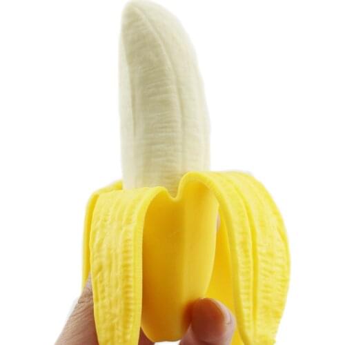 Squishy Simulated Banana Squishies Slow Rising Cute Fruit Soft Squeeze Toy Sweet Scent Stress Relief Funny for Kids Gift 13*6CM