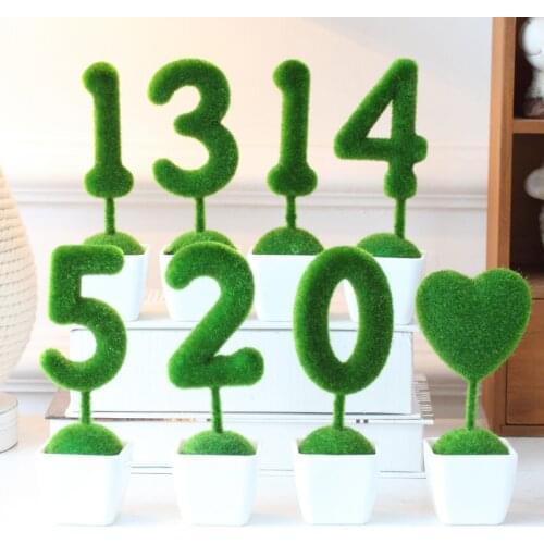 BirthdayParty Outdoor wedding decoration LOVE Letter bonsai potting Green Botany Simulation bonsai Wedding gifts Valentines Day